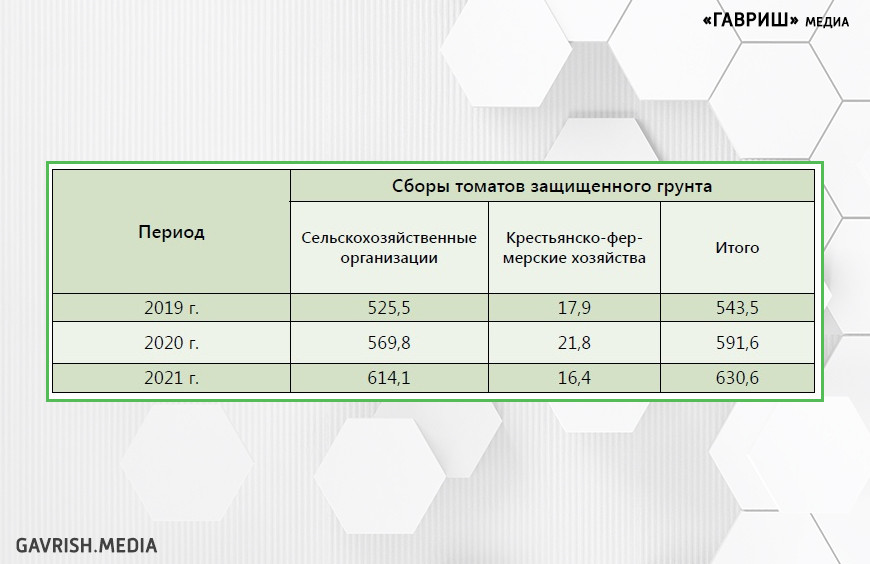 Импорт томатов в РФ с 2019 по 2021 гг.